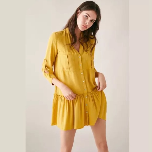 Yellow shirt dress zara Clearance
